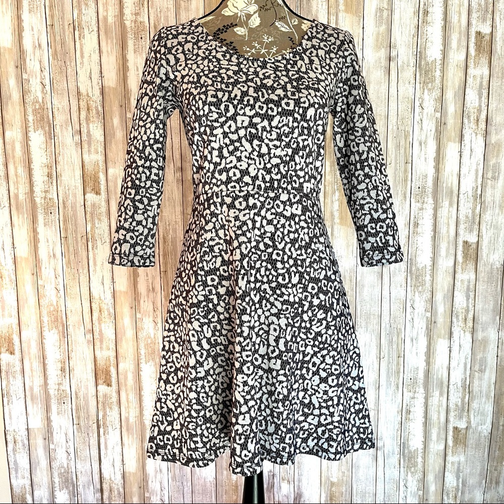 LOFT OUTLET PETITE Dress Black & White long sleeve